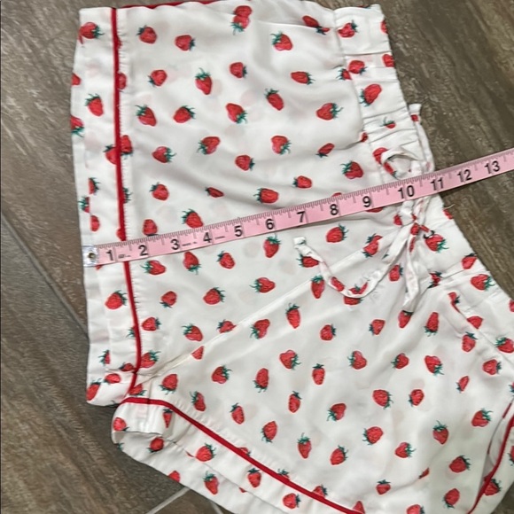 REVOLVE PLUSH White and Red Strawberry Pajama Shorts - Picture 5 of 6